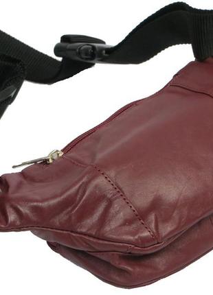 Поясна сумка зі шкіри paul rossi 908-n червоно-коричневий6 фото