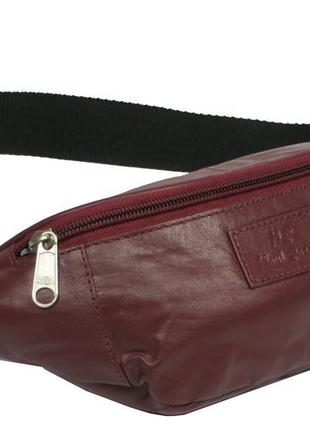 Поясна сумка зі шкіри paul rossi 907-n червоно-коричнева1 фото