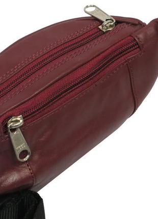 Поясна сумка зі шкіри paul rossi 907-n червоно-коричнева3 фото