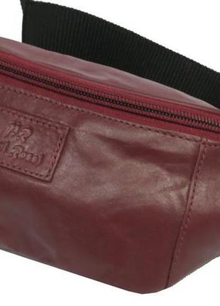 Поясна сумка зі шкіри paul rossi 907-n червоно-коричнева5 фото