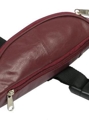 Поясна сумка зі шкіри paul rossi 907-n червоно-коричнева6 фото