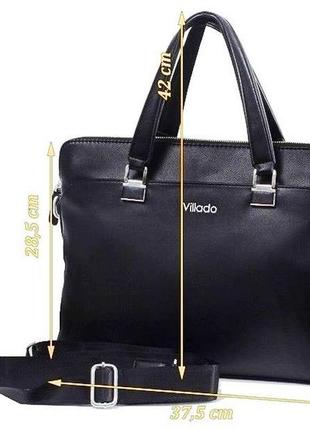 Жіночий діловий портфель з еко шкіри villado чорний5 фото