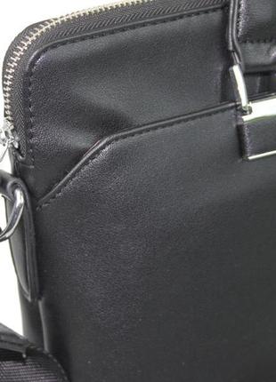 Жіночий діловий портфель з еко шкіри villado чорний13 фото
