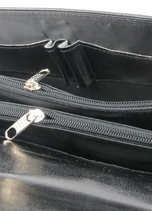 Чоловічий діловий портфель з еко шкіри exclusive 722900 чорний7 фото