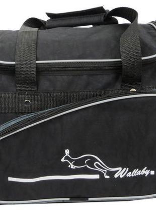 Спортивна сумка wallaby, україна 271-5 чорна з сірим, 25 л3 фото