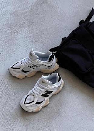 Кроссовки белые с черным new balance 9060 white black3 фото