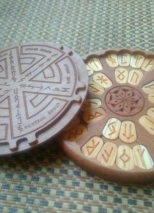 Набір слов'янських рун ведарь. (36 пун) (дуб, бук, ясень)