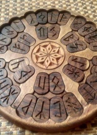 Набір слов'янських рун ведарь. (36 пун) (дуб, бук, ясень)