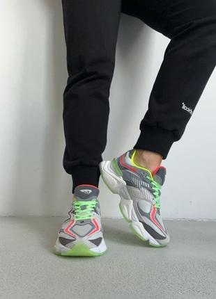 Женские кроссовки серые с зеленым new balance 9060 glow grey green2 фото