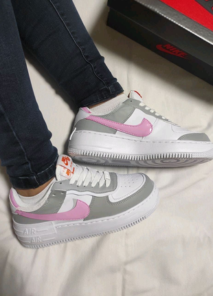 Nike air force 1 shadow pink/grey1 фото