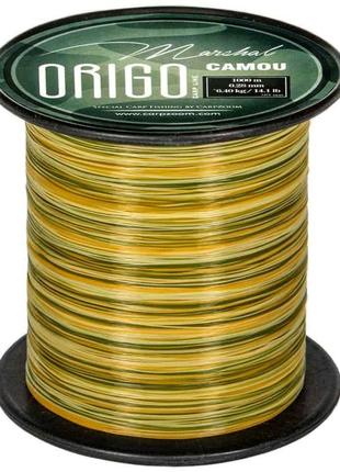 Професійна коропова волосінь marshal origo fishing line camou 1000 m 0,28 мм