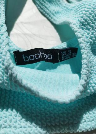 Голубой текстурный купальник жатка boohoo5 фото