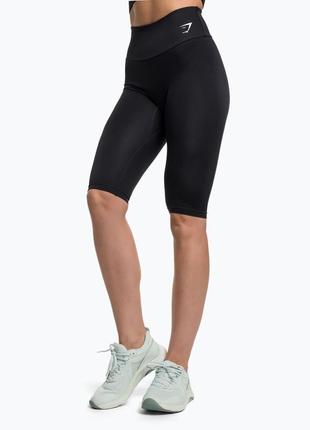 Леггинсы тренировочные женские gymshark training cropped black/white, m