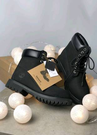 Чудові жіночі зимові черевики/човники timberland black термо 😍