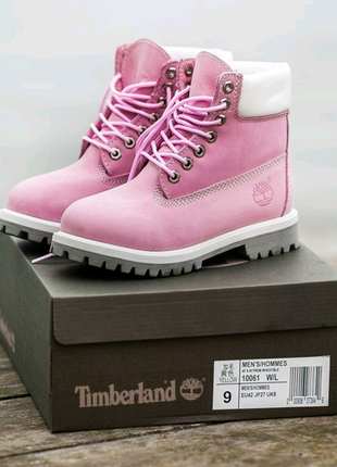 Чудові жіночі черевики/човники timberland pink термо 😍2 фото