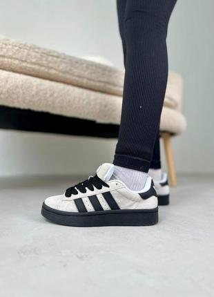 Жіночі кросівки adidas campus grey black адідас кампус сірого з чорним кольорів