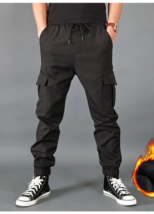 Чоловічі зимові штани джогеры на флісі 4xl1 фото