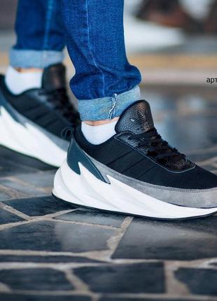 Чоловічі кросівки "adidas sharks gray & black"3 фото