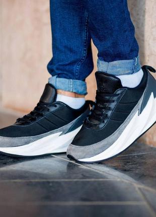Чоловічі кросівки "adidas sharks gray & black"5 фото