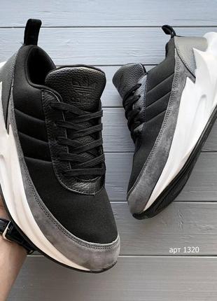 Чоловічі кросівки "adidas sharks gray & black"6 фото