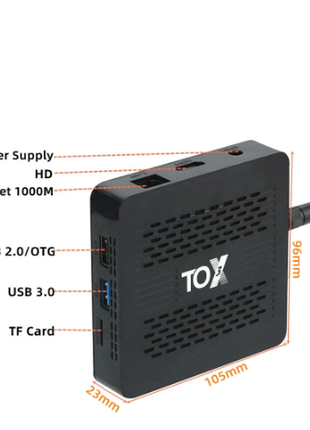 Tox3 smart tv box s905x4 4/32 gb приставка, нова ревізія.14 фото