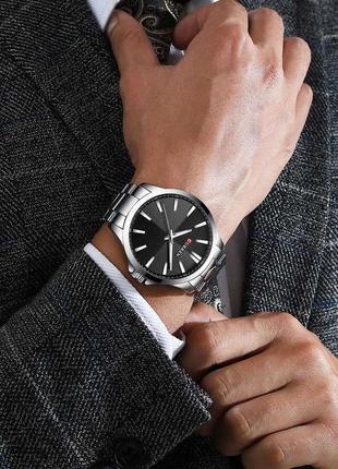 Чоловічий наручний годинник, класичний металевий годинник, годинн