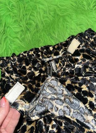 Оксамитова леопардова спідниця jupe-fix на запах5 фото