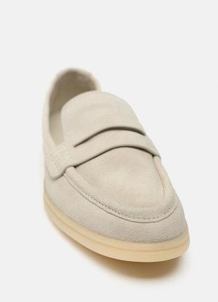 Стильные кожаные лоферы туфли zara зара