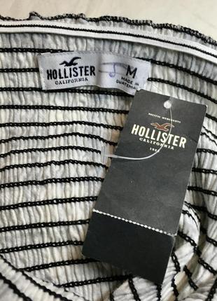 Новый короткий жатый топ в клетку без бретелей hollister4 фото