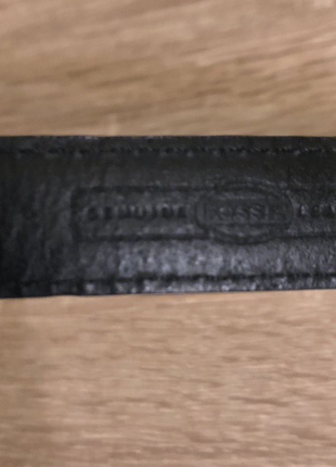Чорний шкіряний пасок з декоративною пряжкою від fossil, новий, оригінал4 фото