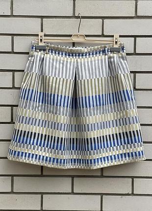 Жаккардовая полосатая мини-юбка massimo dutti