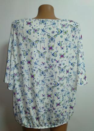 Шифонова блуза в метеликах3 фото