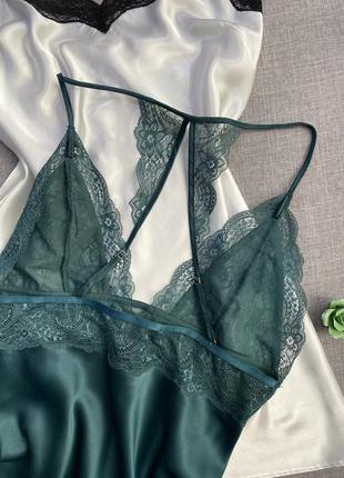 ☘️ночная рубашка пеньюар атласная с кружкой hunkemoller☘️10 фото