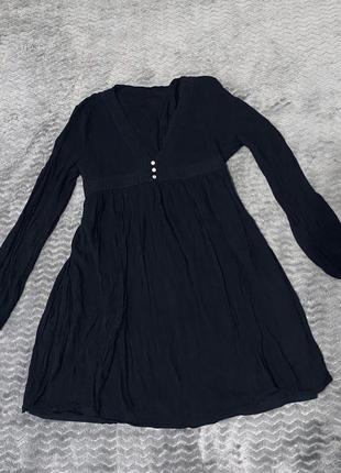 Черное весеннее платье платье платья1 фото