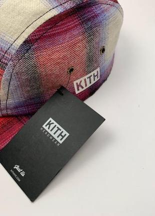 Кепка kith side logo camp hat plaid red (kh5097-105)3 фото