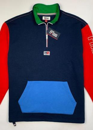 Кофта tommy hilfiger essentail colorblock quarter zip sweatshirt