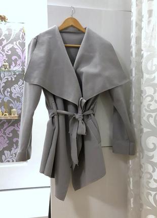 Пальто серо голубое единый размер с-м-л