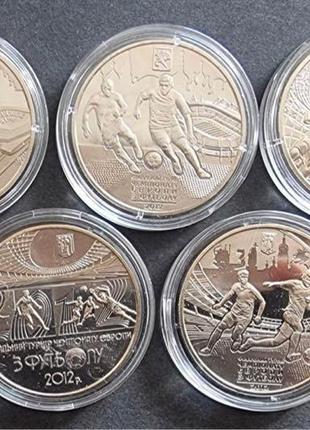 Набір монети україни 5 гривень євро 2012 футбол набор юбилейных м
