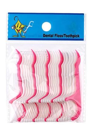 Зубна нитка (флоси) з тримачем і зубочисткою 50шт.