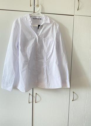 Классическая белая рубашка с длинным рукавом стильная рубашка с хлопком р. l