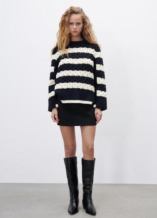 Светр zara striped knit sweater4 фото