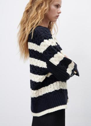 Светр zara striped knit sweater3 фото