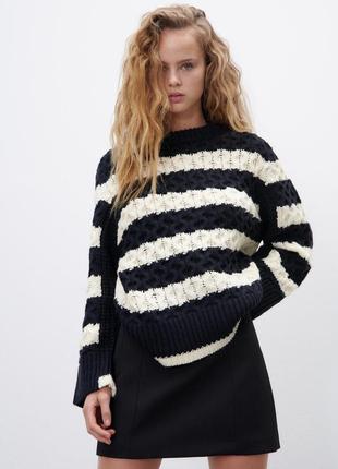 Светр zara striped knit sweater5 фото