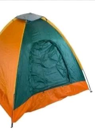 Палатка туристическая на 3 персоны размер 200х150см зеленая1 фото