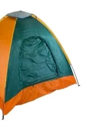 Палатка туристическая на 3 персоны размер 200х150см зеленая2 фото