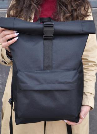 Рюкзак ролл топ. сумка, сумка для походу з тканини. колір чорний