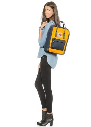 Рюкзак fjallraven kanken classic жовто-синій5 фото