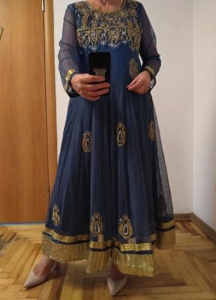 Чудесное платье с вышивкой, индийский наряд2 фото