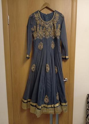 Чудесное платье с вышивкой, индийский наряд3 фото