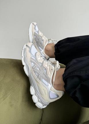 Asics gel-nyc beige silver кроссовки3 фото